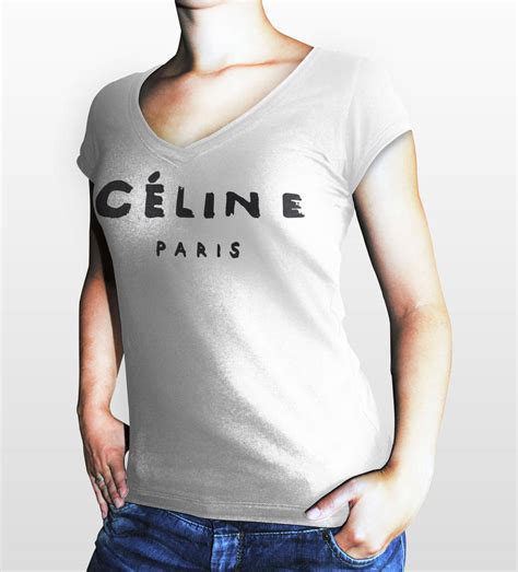 celine white tee|Celine.